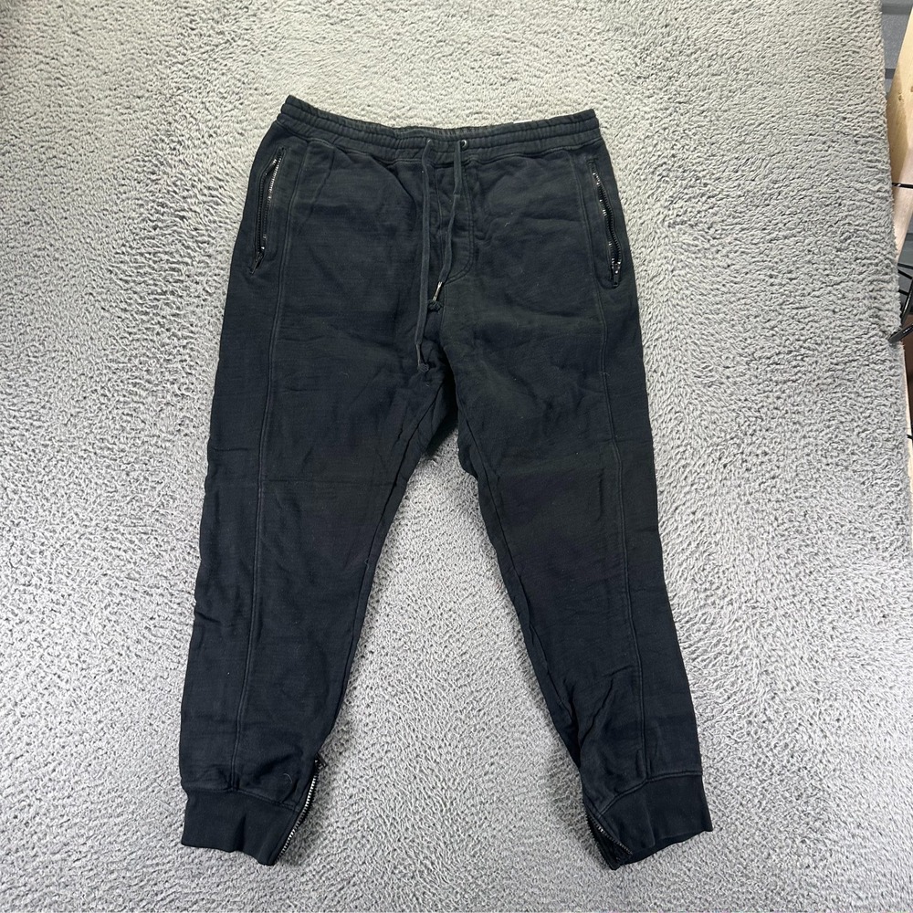 On The Byas Sweatpant Mens L Black Cotton Fleece‎ Lined Jogger Tapered Running